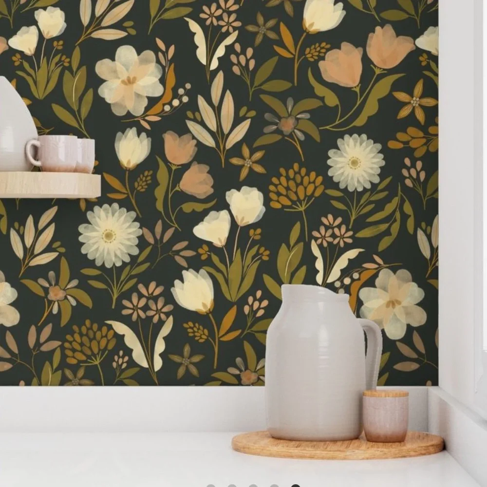 Vintage Garden Vinyl Wallpaper by Vivian Yiwing #1